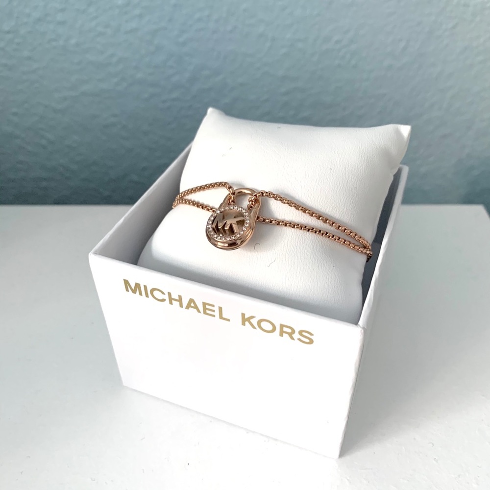 NWT authentic MK rosegold plated slider bracelet